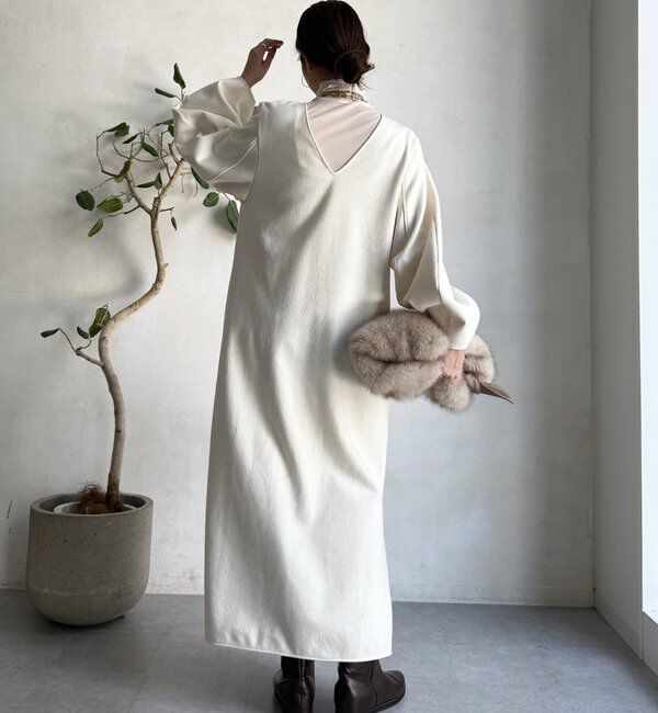  「【前後2WAY】裏起毛袖ボリュームワンピース」|ワンピース|