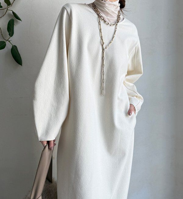  「【前後2WAY】裏起毛袖ボリュームワンピース」|ワンピース|