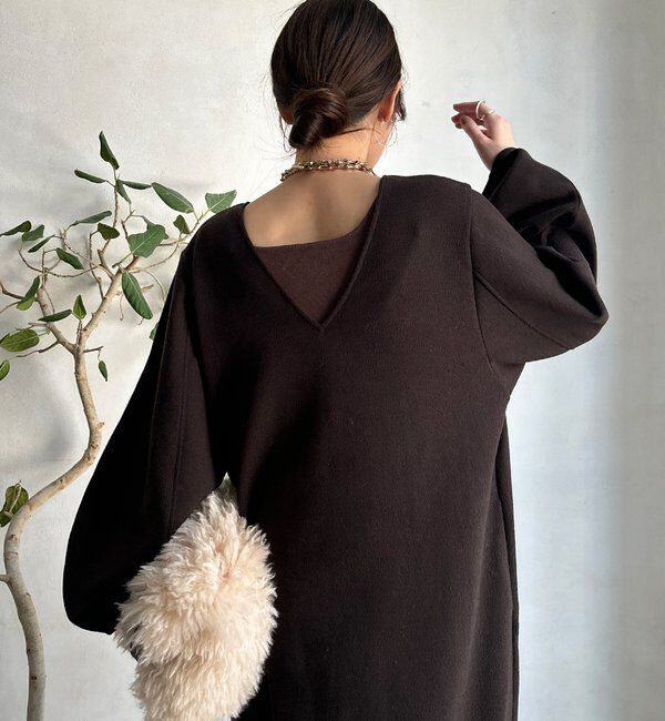  「【前後2WAY】裏起毛袖ボリュームワンピース」|ワンピース|