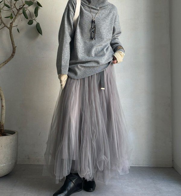  「ウール混タートルチュニック」|ニット・セーター|