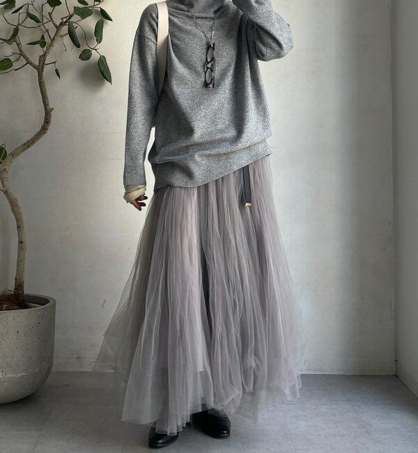  「ウール混タートルチュニック」|ニット・セーター|