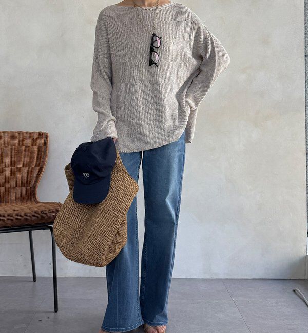  「マーブルヤーン前後2WAYカノコ編みプルオーバー」|ニット・セーター|