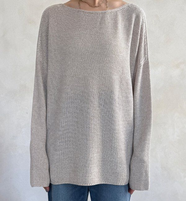  「マーブルヤーン前後2WAYカノコ編みプルオーバー」|ニット・セーター|