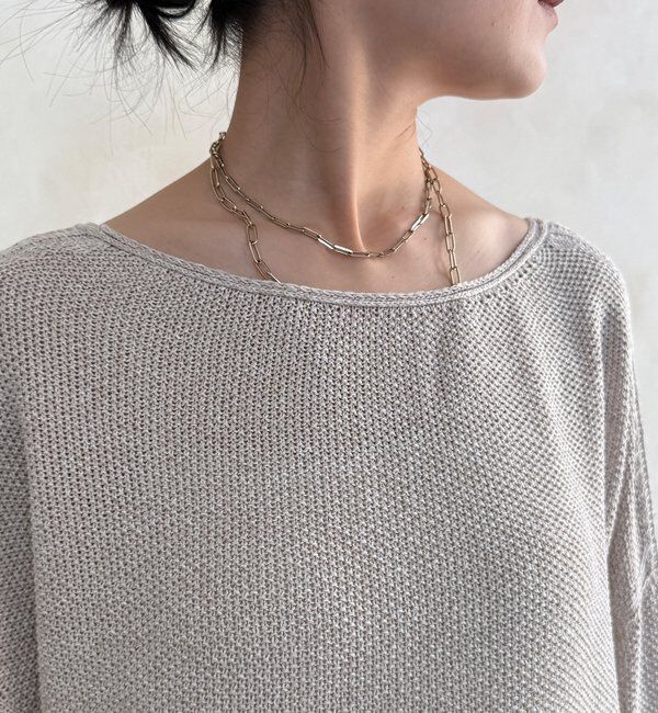  「マーブルヤーン前後2WAYカノコ編みプルオーバー」|ニット・セーター|