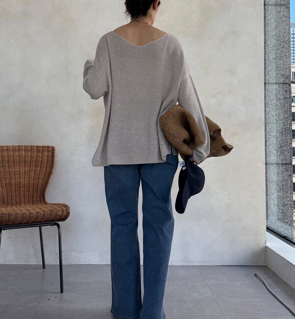  「マーブルヤーン前後2WAYカノコ編みプルオーバー」|ニット・セーター|