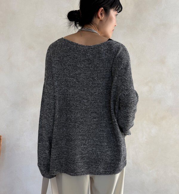  「マーブルヤーン前後2WAYカノコ編みプルオーバー」|ニット・セーター|