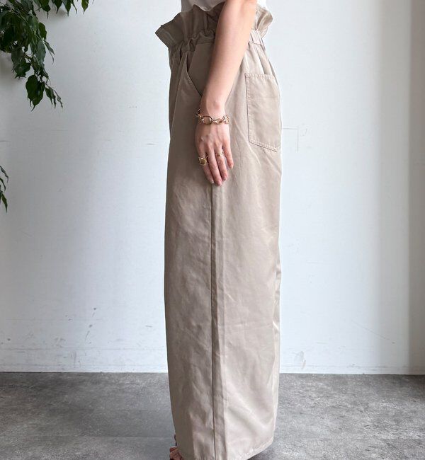  「ウエスト折り返しギャザーパンツ」|チノ|