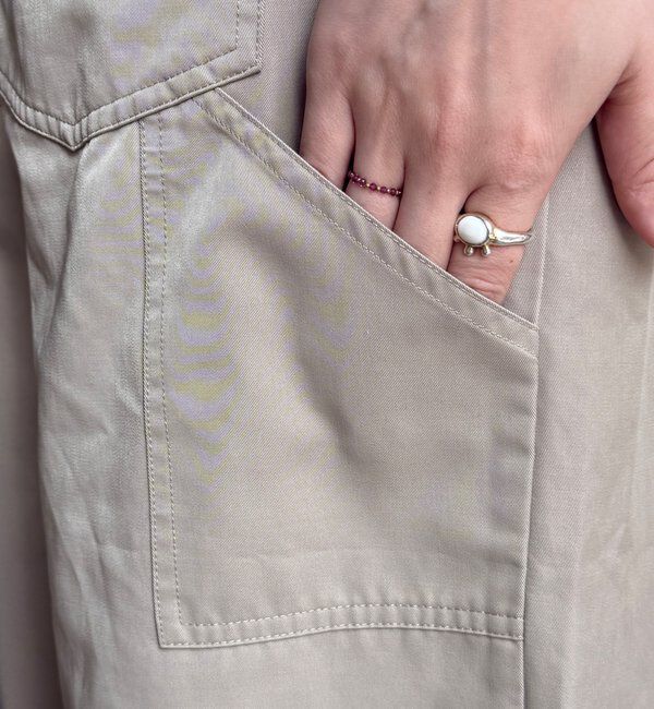  「ウエスト折り返しギャザーパンツ」|チノ|