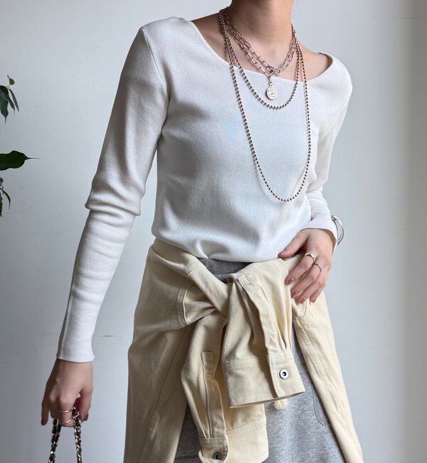  「【REI企画カラーあり】スクエアニットロングスリーブプルオーバー」|ニット・セーター|