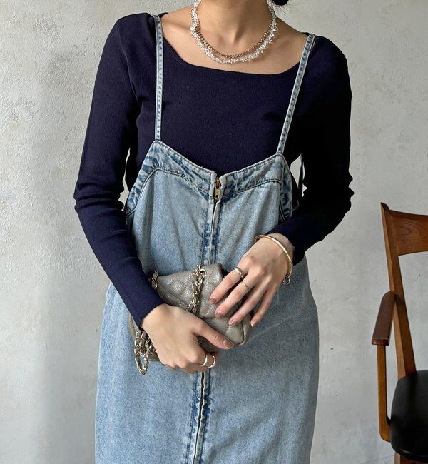  「【REI企画カラーあり】スクエアニットロングスリーブプルオーバー」|ニット・セーター|