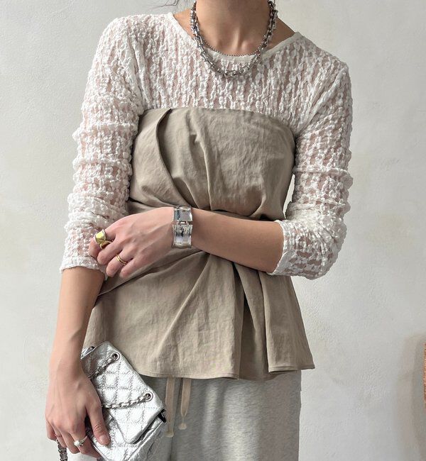  「レースプルオーバー」|Tシャツ・カットソー|オフホワイト