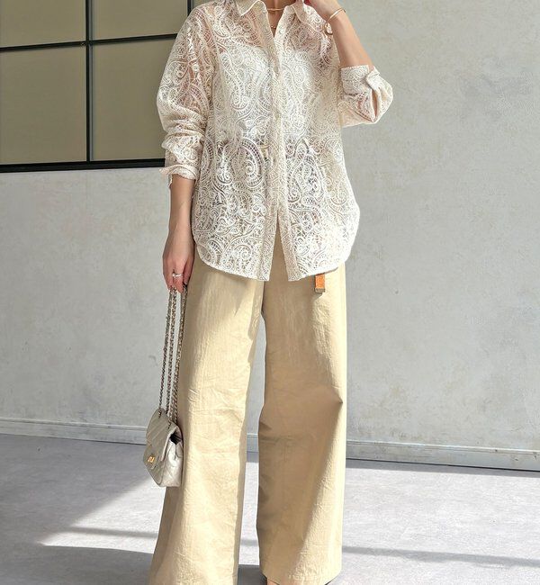  「【WEB限定】ペイズリー柄レースシャツ」|シャツ・ブラウス|