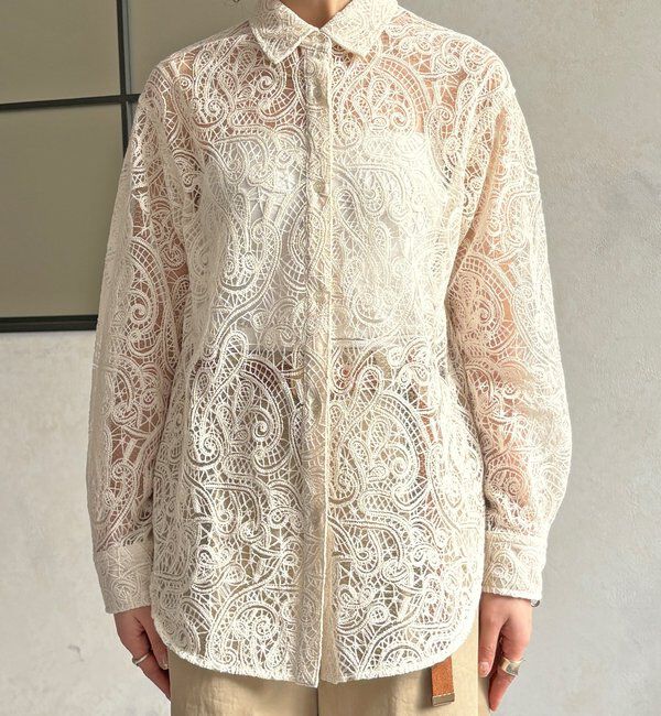  「【WEB限定】ペイズリー柄レースシャツ」|シャツ・ブラウス|