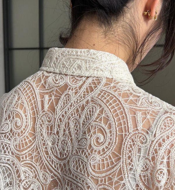  「【WEB限定】ペイズリー柄レースシャツ」|シャツ・ブラウス|