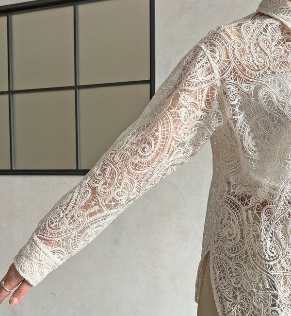  「【WEB限定】ペイズリー柄レースシャツ」|シャツ・ブラウス|