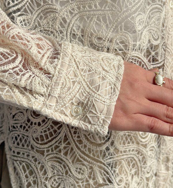  「【WEB限定】ペイズリー柄レースシャツ」|シャツ・ブラウス|