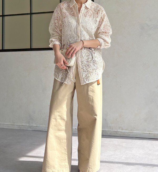  「【WEB限定】ペイズリー柄レースシャツ」|シャツ・ブラウス|