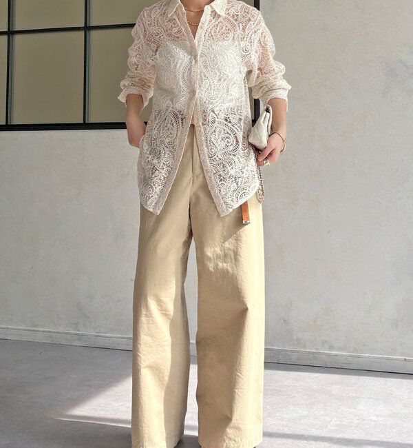  「【WEB限定】ペイズリー柄レースシャツ」|シャツ・ブラウス|