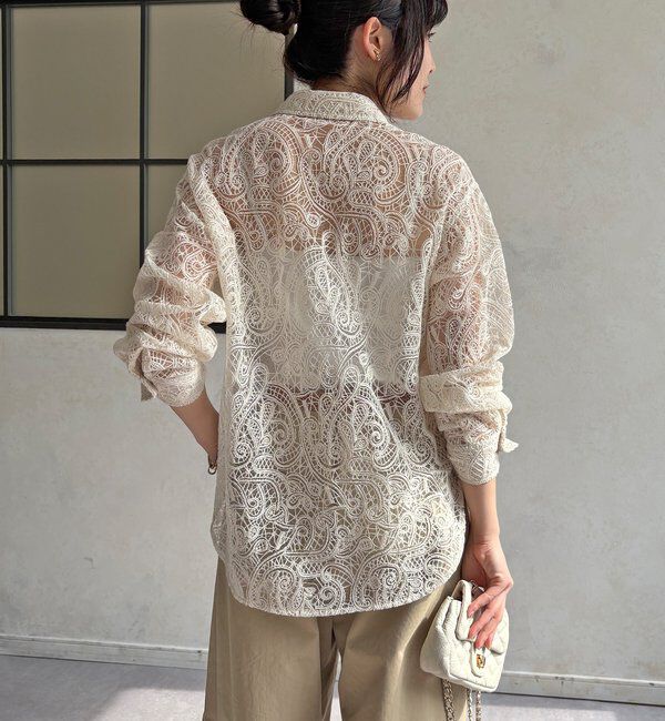  「【WEB限定】ペイズリー柄レースシャツ」|シャツ・ブラウス|