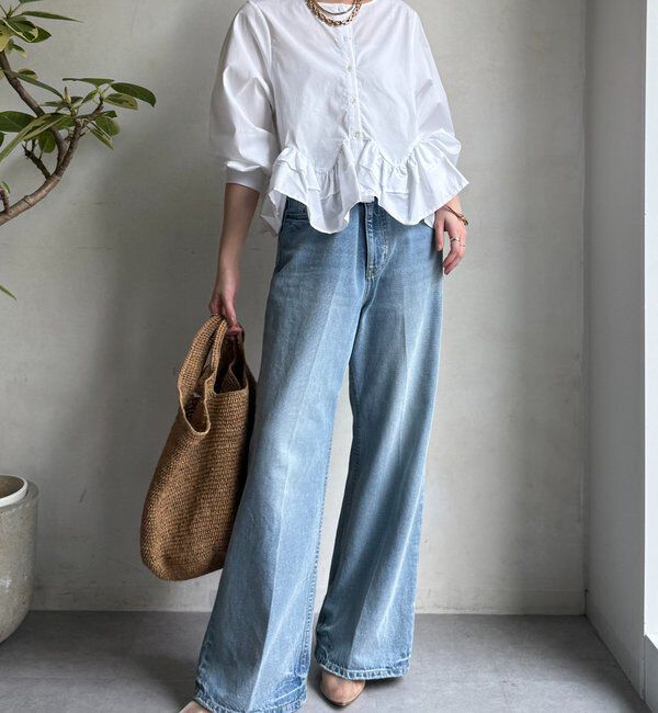  「袖リブペプラムフリルブラウス」|シャツ・ブラウス|