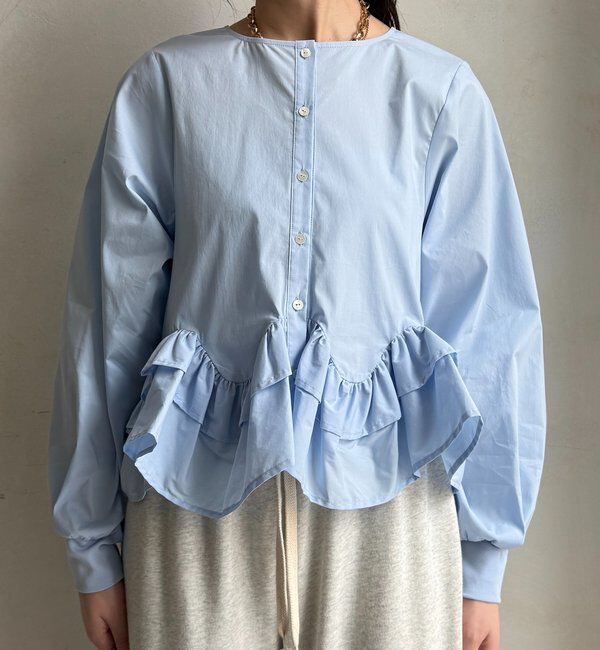  「袖リブペプラムフリルブラウス」|シャツ・ブラウス|