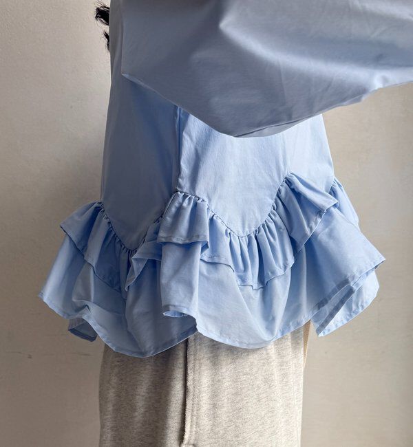  「袖リブペプラムフリルブラウス」|シャツ・ブラウス|