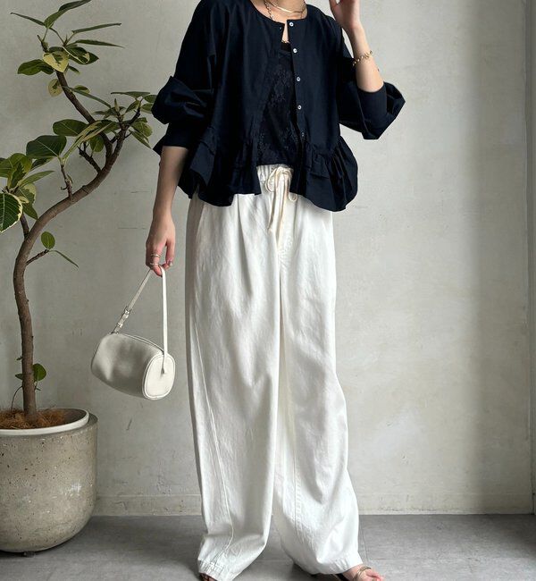  「袖リブペプラムフリルブラウス」|シャツ・ブラウス|