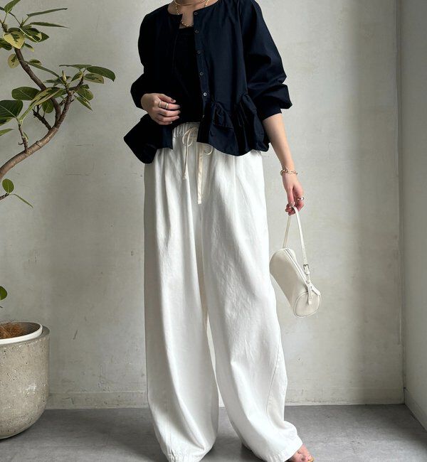  「袖リブペプラムフリルブラウス」|シャツ・ブラウス|