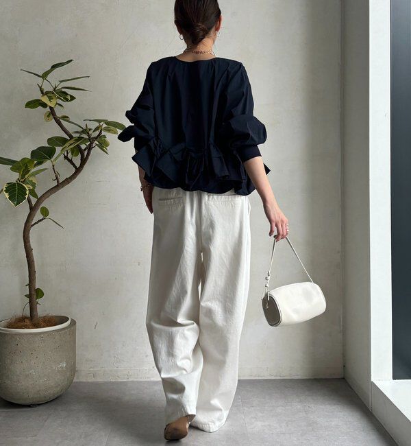  「袖リブペプラムフリルブラウス」|シャツ・ブラウス|