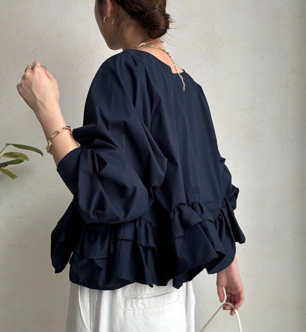  「袖リブペプラムフリルブラウス」|シャツ・ブラウス|