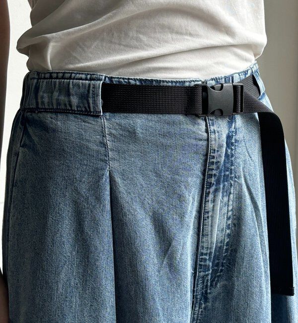  「ベルト付リヨセルデニムパンツ」|デニム|