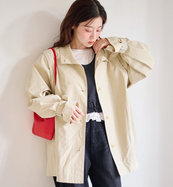  「レース付きフレアトレンチコート」|トレンチコート|