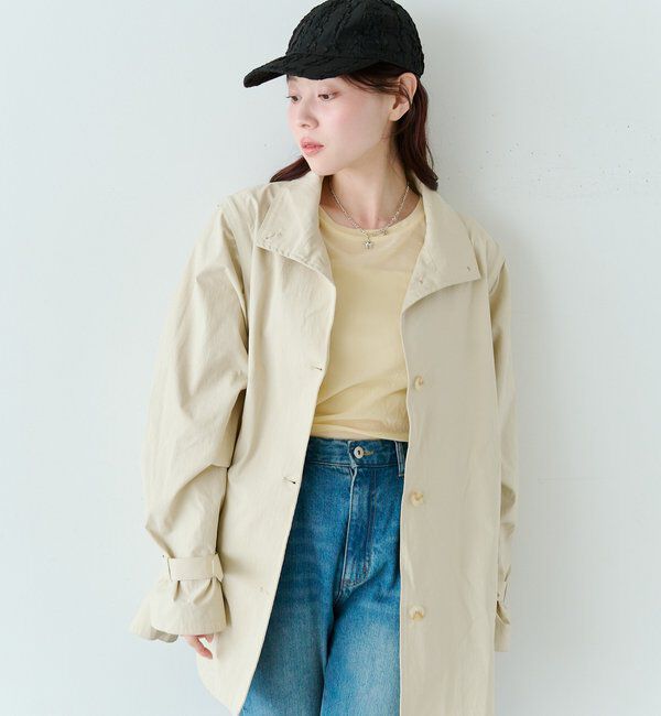  「レース付きフレアトレンチコート」|トレンチコート|