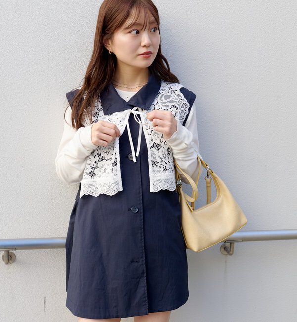  「レース付きフレアトレンチコート」|トレンチコート|