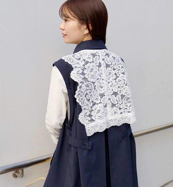  「レース付きフレアトレンチコート」|トレンチコート|