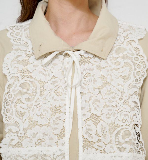  「レース付きフレアトレンチコート」|トレンチコート|