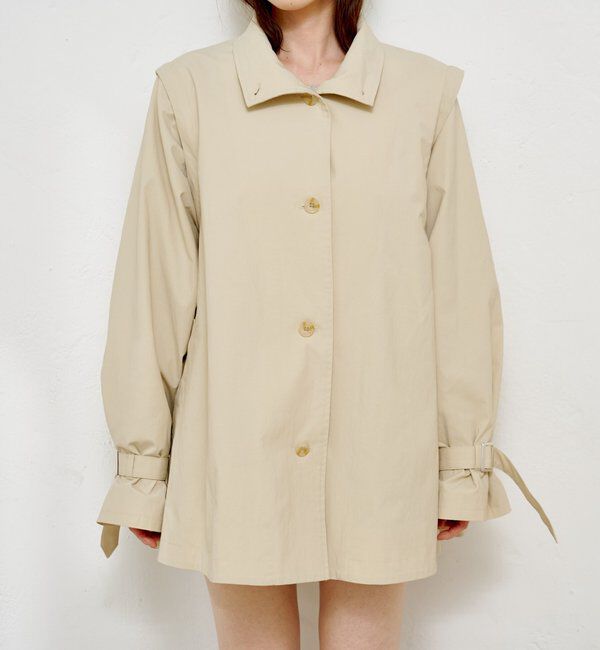  「レース付きフレアトレンチコート」|トレンチコート|