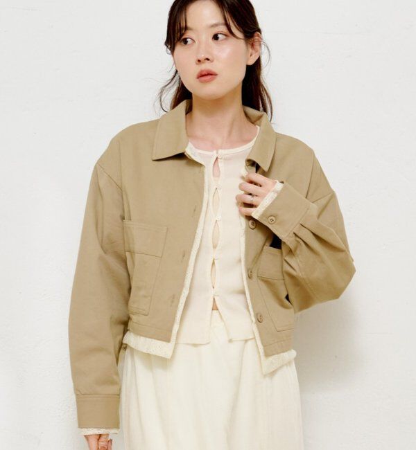  「【WEB先行/SETUP対応】レイヤードショートシャツジャケット」|その他|ベージュその他1