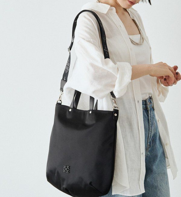  「《WEB限定》スリム2WAYトートバッグ <クラウズナイロン>」|トートバッグ|ブラック