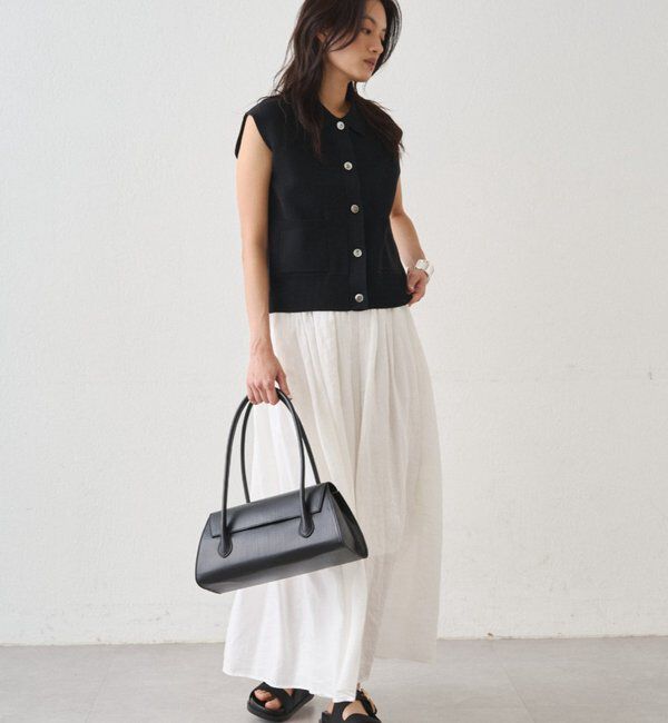  「リネンタックギャザースカート」|スカート|