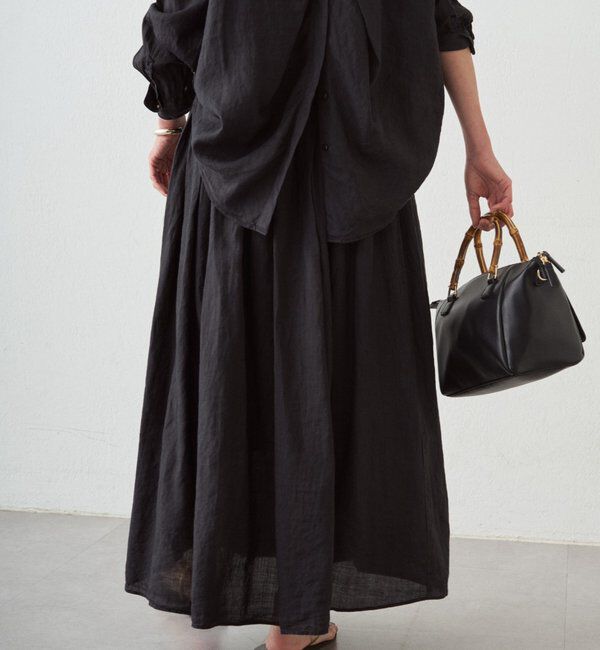  「リネンタックギャザースカート」|スカート|