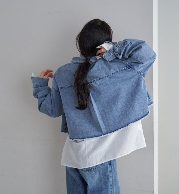  「【26SS予約】デニムオーバーショートシャツ」|シャツ・ブラウス|