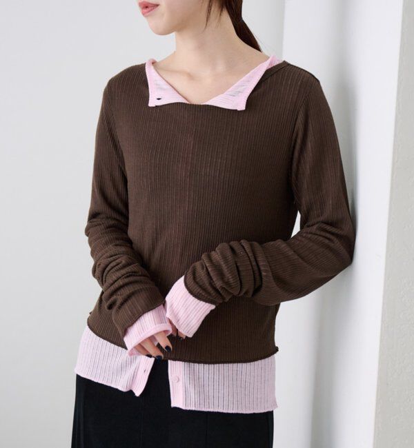  「レイヤードPack Tee」|Tシャツ・カットソー|ピンク