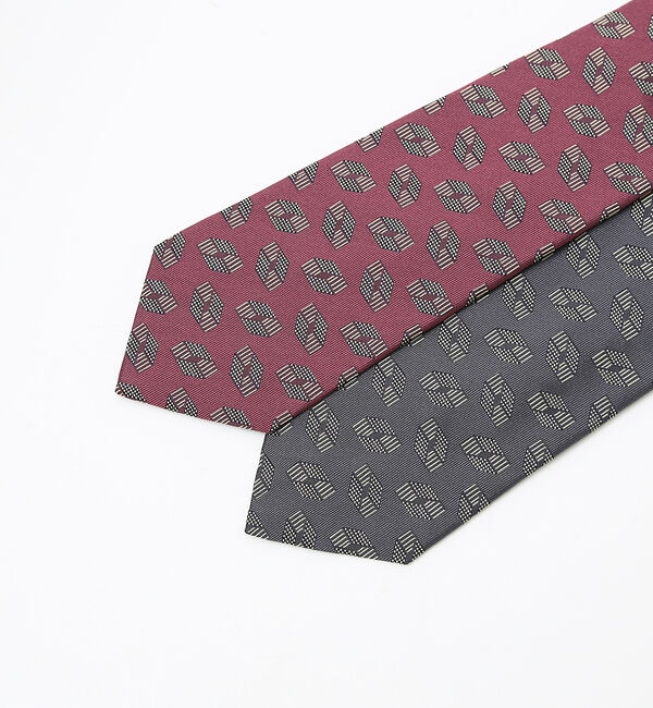 ABAHOUSE「【IMPORT FABRIC TIE】シルク ジオメトリック小紋 ネクタイ」|ネクタイ・蝶ネクタイ|