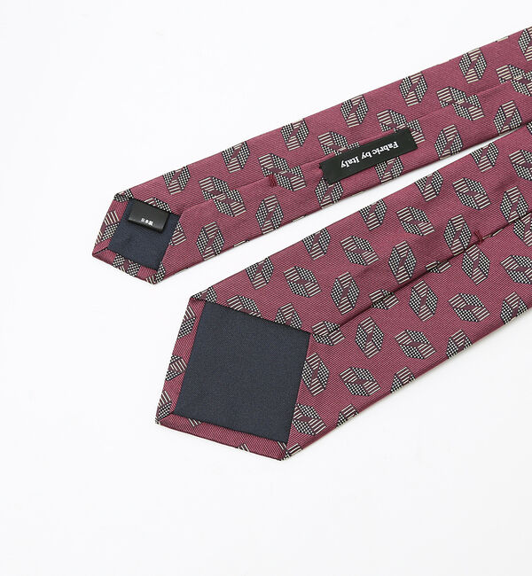 ABAHOUSE「【IMPORT FABRIC TIE】シルク ジオメトリック小紋 ネクタイ」|ネクタイ・蝶ネクタイ|
