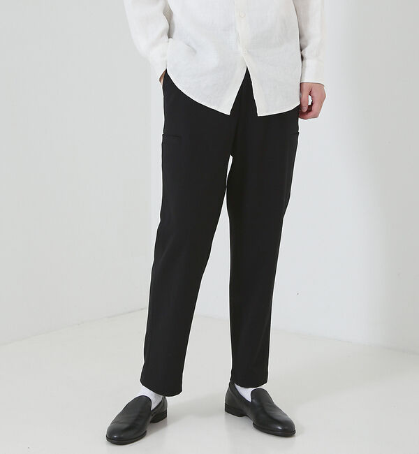 ABAHOUSE「【カーゴディティール】6ポケット スリム ストレートパンツ / スラックス」|カーゴ|ブラック