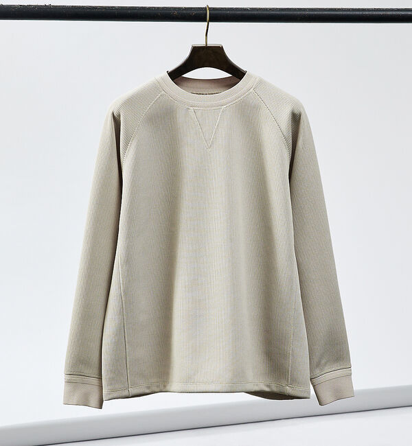 ABAHOUSE「【スウェット / ニット】クォーターゲージ ラグランスリーブ プルオーバー」|スウェット・ジャージ|ベージュ