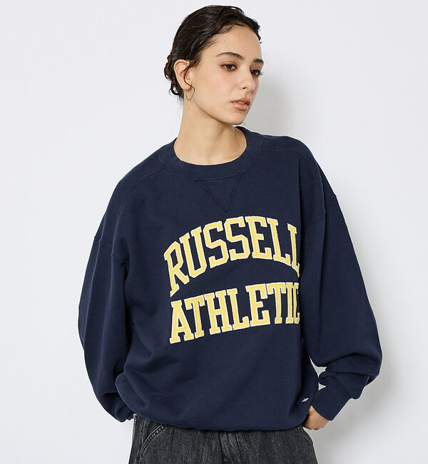ABAHOUSE「【RUSSELL ATHLETIC/ラッセル アスレチック】フロントワッペンロゴ」|スウェット・ジャージ|ネイビー