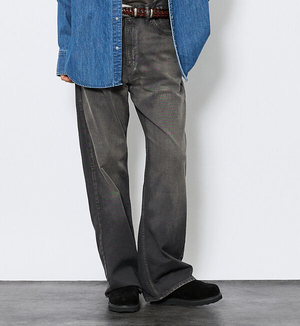 ABAHOUSE「【Johnbull／ジョンブル】ガーメントダイ フレアワイドパンツ／セットアップ」|デニム|