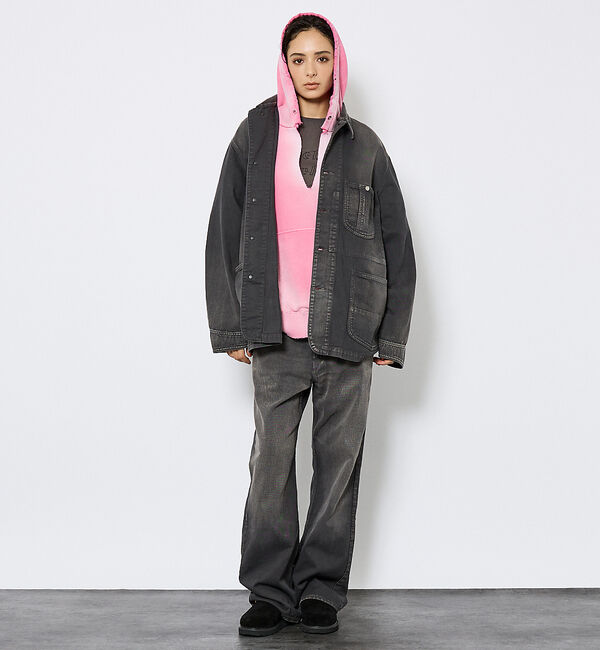 ABAHOUSE「【Johnbull／ジョンブル】ガーメントダイ フレアワイドパンツ／セットアップ」|デニム|